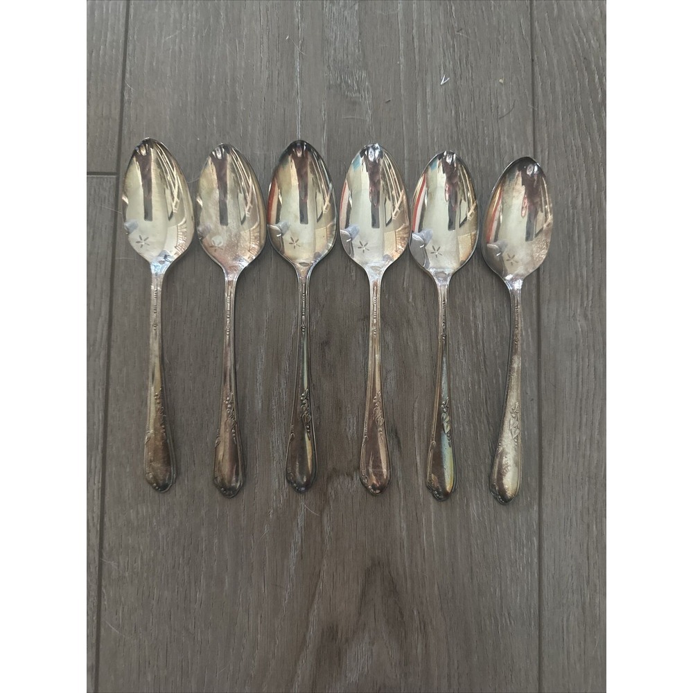 Oneida Wm A Rogers Silverplate 1936 Meadowbrook 6 Spoons Teaspoon Tablespoon